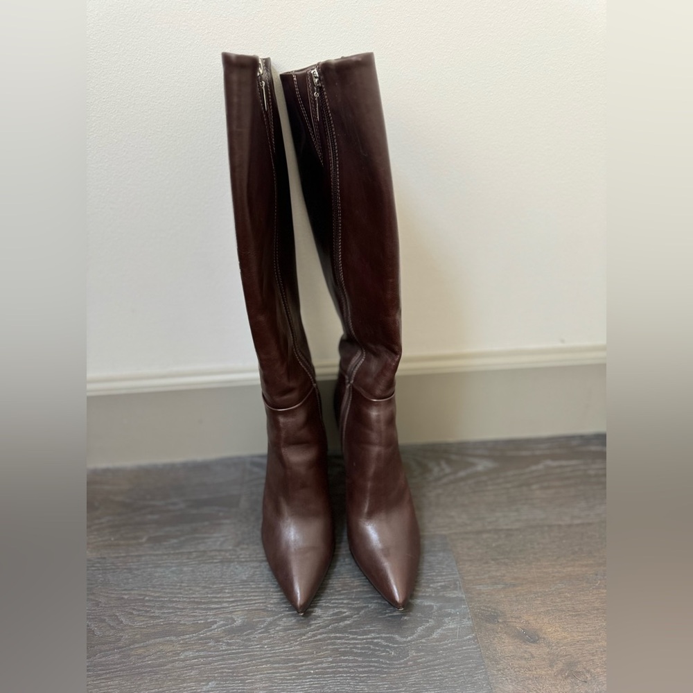 Schutz brown leather knee boots